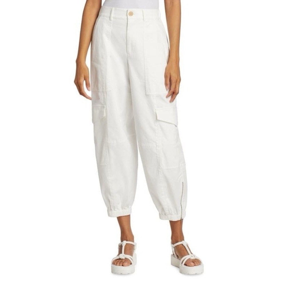 ATM Anthony Thomas Melillo Pants Women's 8 Washed Cotton Twill Cargo Wide Jogger